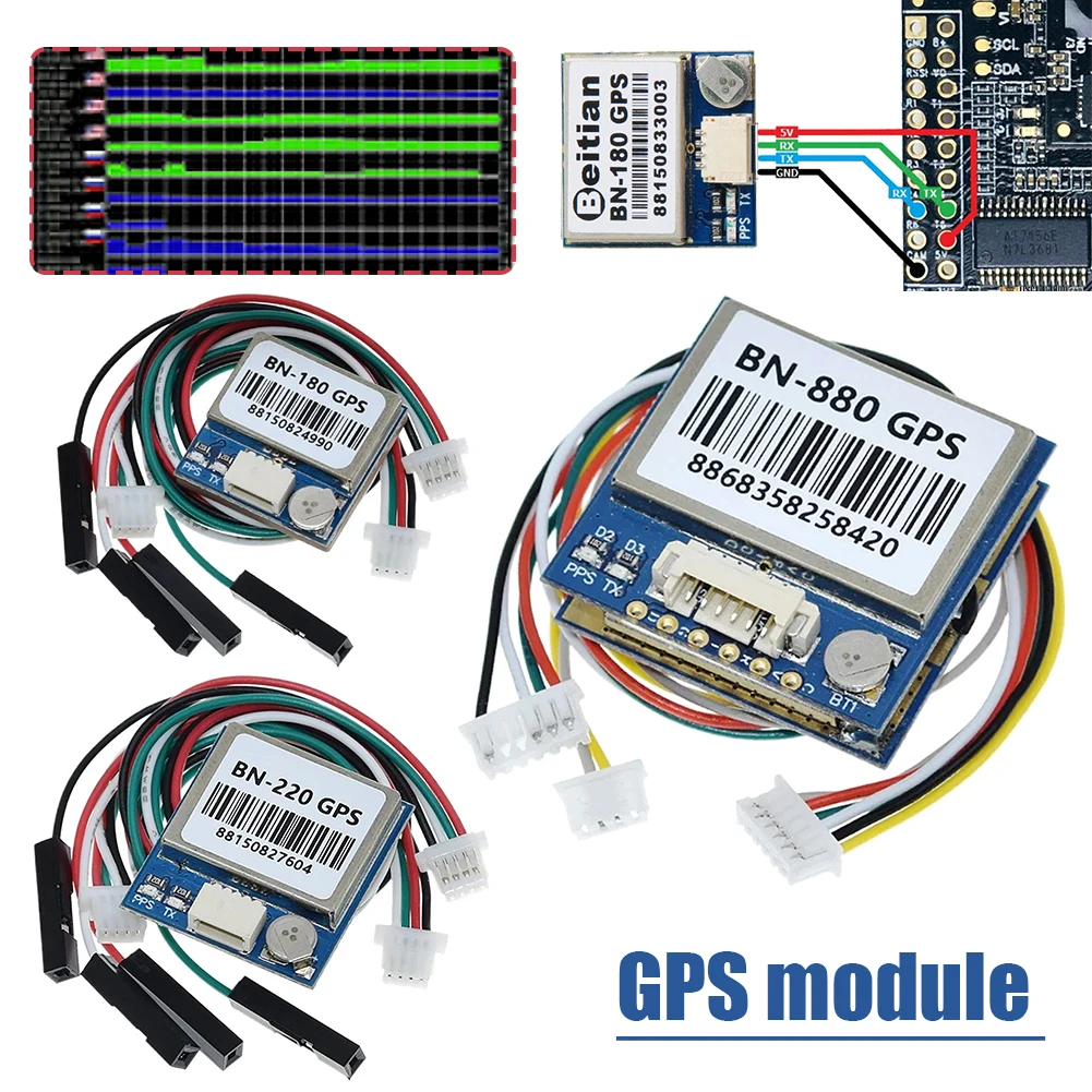 BN220 BN180 BN-880 GPS Receiver Module 3.0V-5.0V TTL Level GPS Module Built in Antenna FLASH for RC Racing FPV Drone Quadcopter