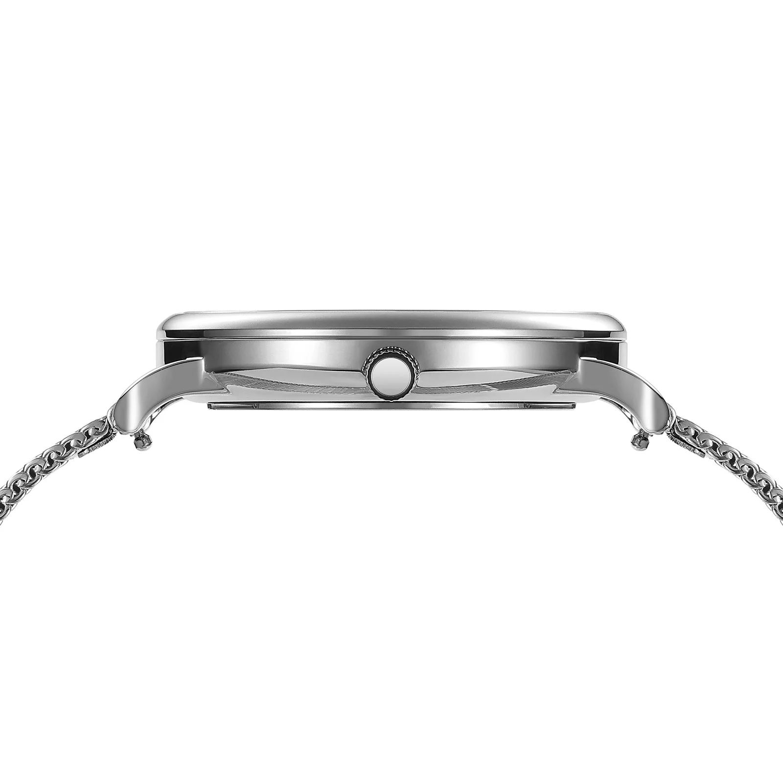 BERNY Herrenuhr mit Kalender und Wochenanzeige, moderner Stil, klassisch, elegant, schlanke Quarzuhr, Edelstahl 6P29 5ATM Armbanduhr – Detail 2