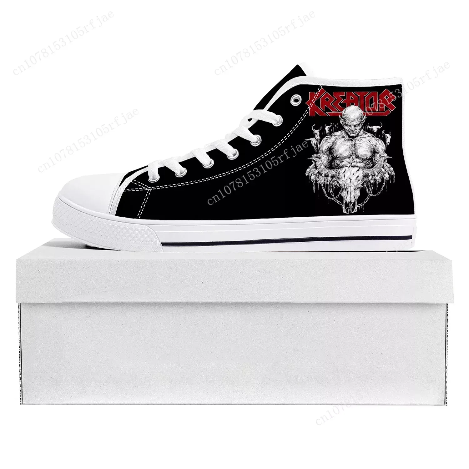 Kreator Band High Top Sneakers di alta qualità uomo donna adolescente divinità della violenza Sneaker coppia scarpe scarpe su misura bianco