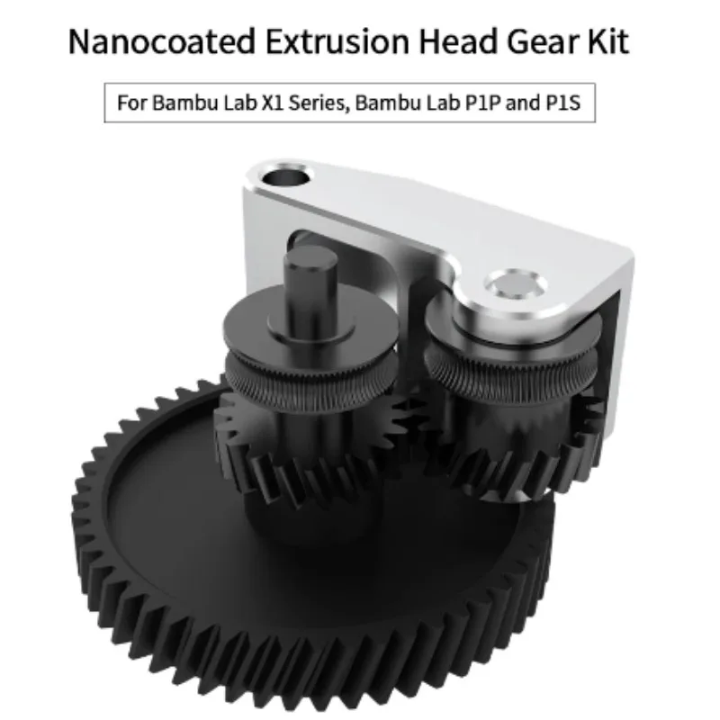 Extruder Gear for Bambu X1/P1P/P1S CNC Nano Coating Mold Steel Helical Gear Extrusion Head Gear POM Kit 3D Printer Accessories