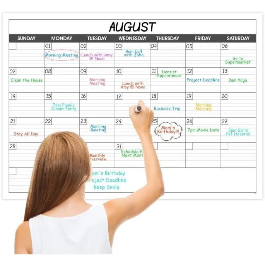 

Large Dry Erase Calendar for Wall - Undated 1 Month Big Wall Calendar 40" x 30" Erasable and Reusable Lamited Calendar Max with