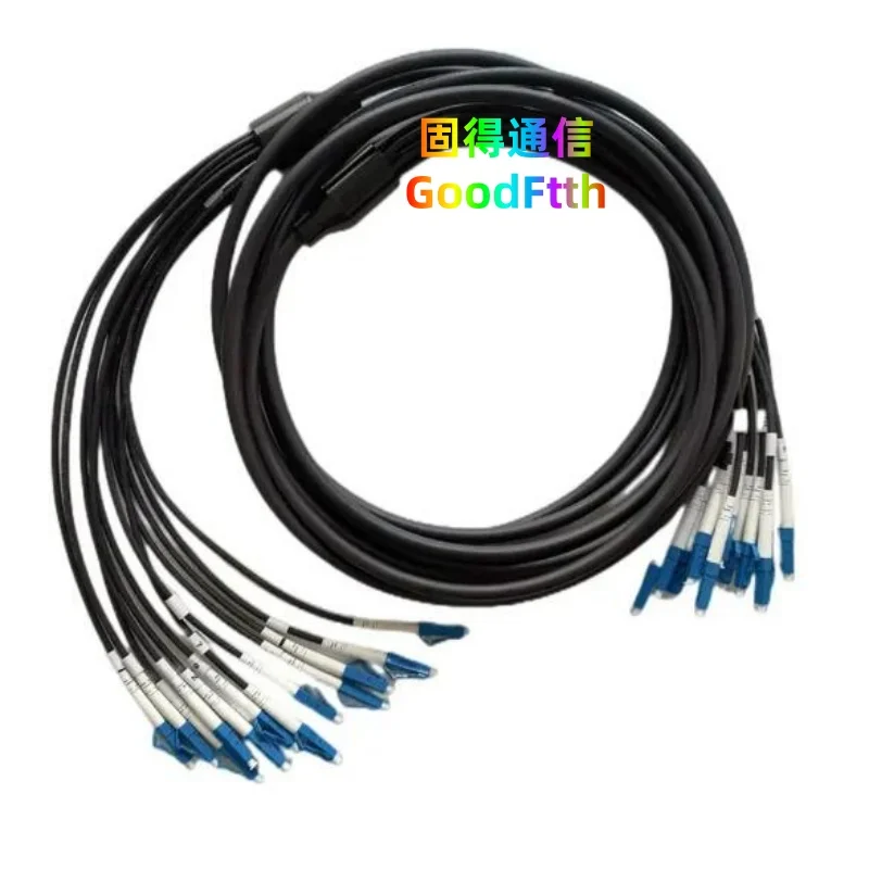 12 Core Armored Tactical Fiber Patch Cord LC to LC UPC SM 12Core TPU Cable GoodFtth