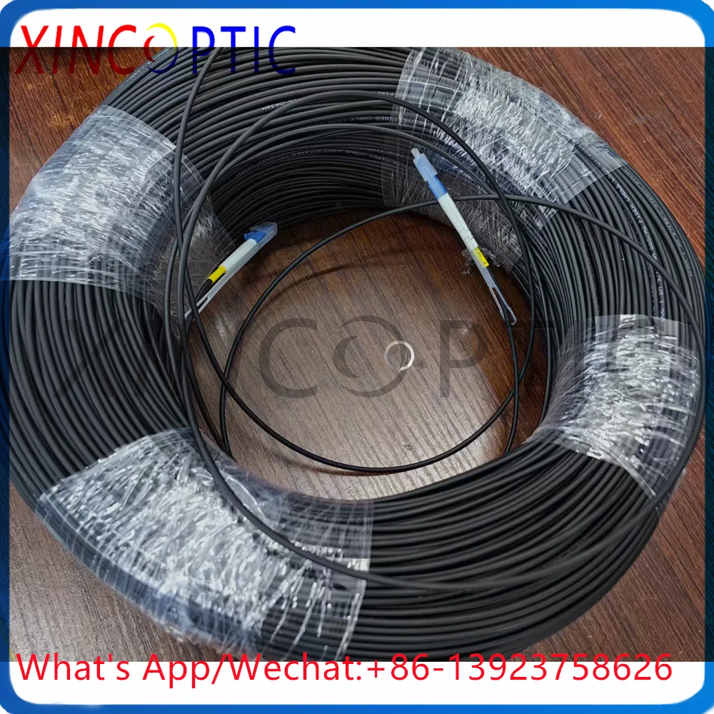 single-mode-g657a2armaid-yarn500m-1core-24mm-black-lszh-jacket-without-reel-and-lcupc-connector-on-both-24mm