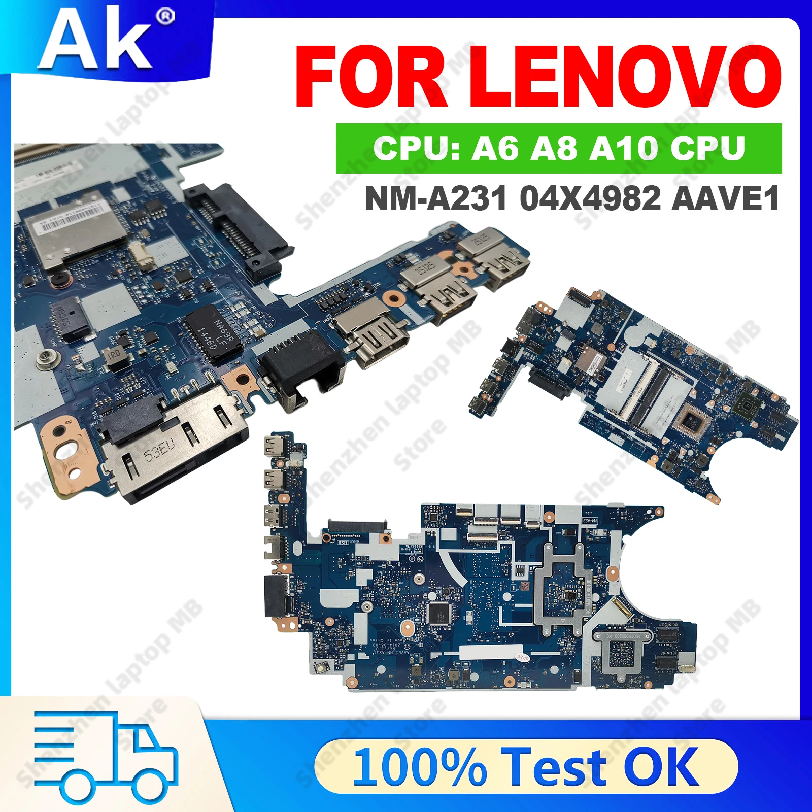 NM-A231 Notebook Motherboard For Lenovo ThinkPad E455 With A6 A8 A10 CPU DDR3 04X4982 Laptop Motherboard 100% Tested OK