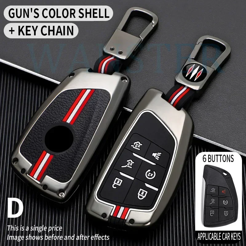 Metal Car Key Cover Fob Case Shell for GMC Yukon for Buick ENVISION S Plus Avenir for Chevrolet Tahoe Suburban 2021 2022 2023