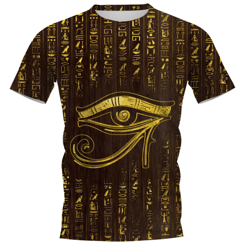 HX Fashion Men T-shirts Eye of Horus 3D Print Tees Ancient Egypt Culture Pullovers Top Summer Short Sleeve Tees Men Clothing