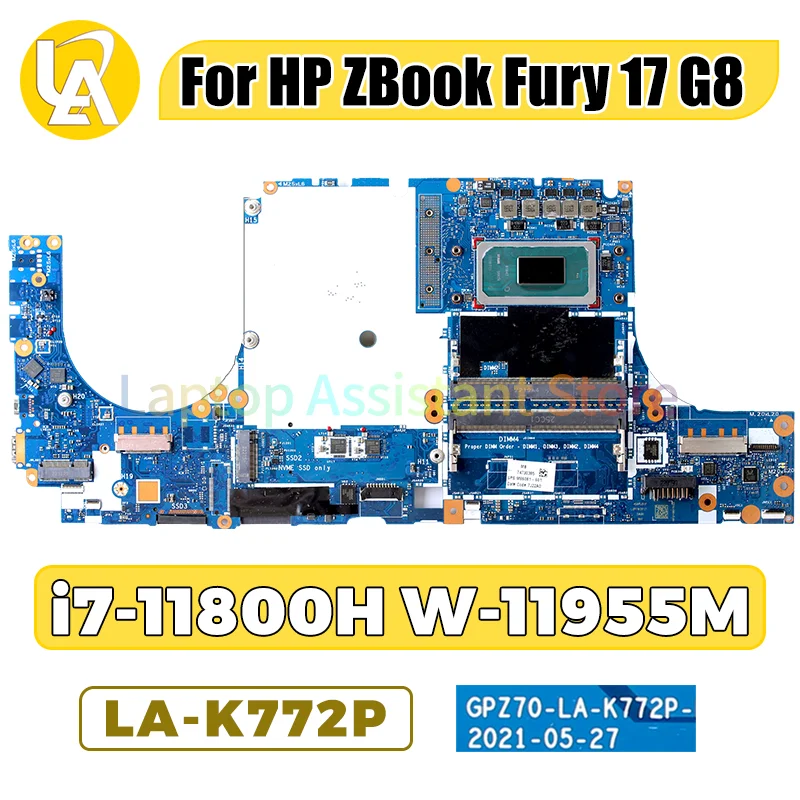 

LA-K772P для HP ZBook Fury 17 G8, материнская плата для ноутбука SRKT3 i7-11800H SRKT5 W-11955M M86080-601, тест материнской платы для ноутбука