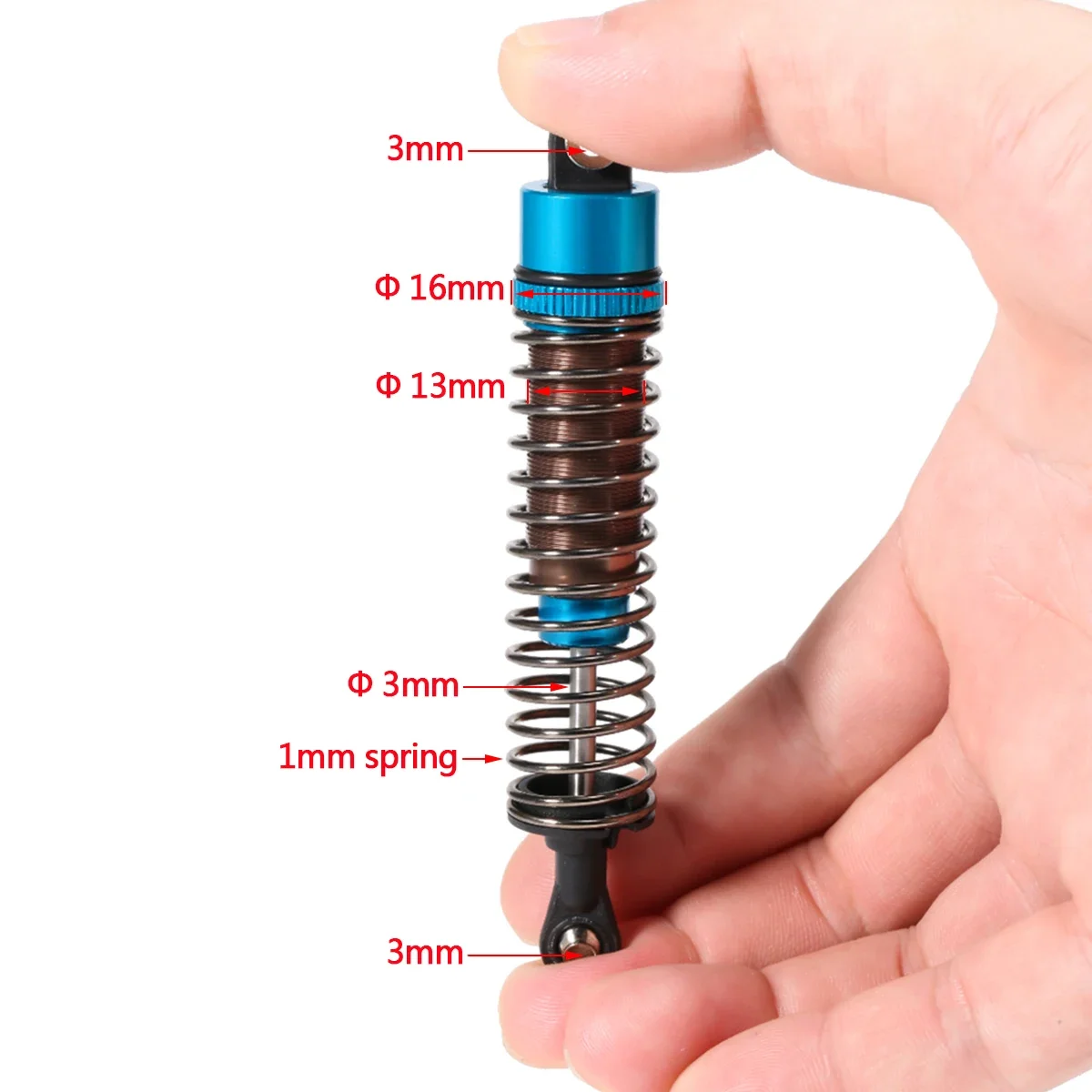 Alumínio Threaded Shock Absorber, Peças de Atualização, 1:10 RC, Na estrada, Touring Drift Cars, Buggy Truggy, Monster Trucks, 52mm-120mm