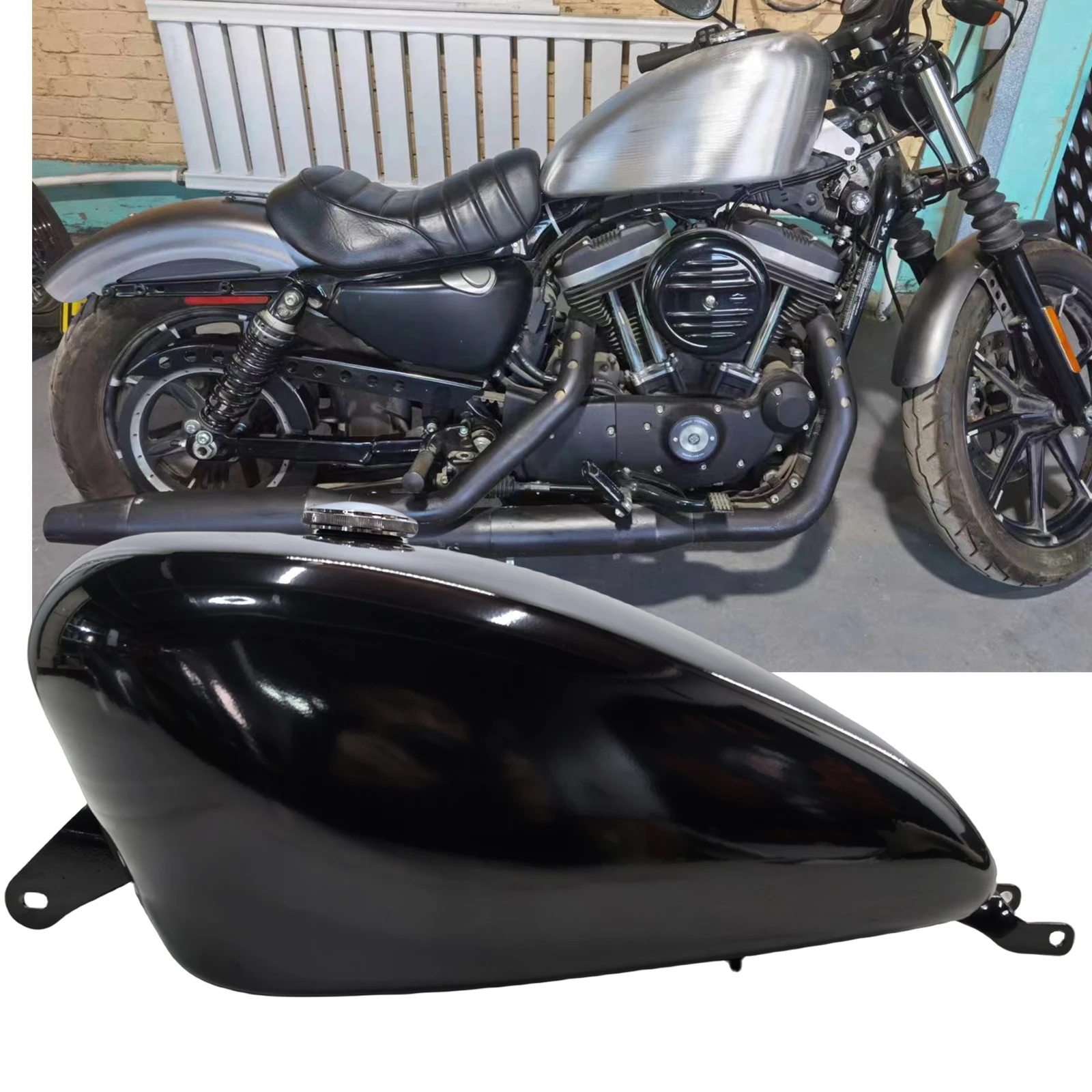 19L Motorcycle Petrol Gas Fuel Tank For Harley-Davidson Sportster XL 883 1200 48 Forty Eight XL1200X 2007-2022