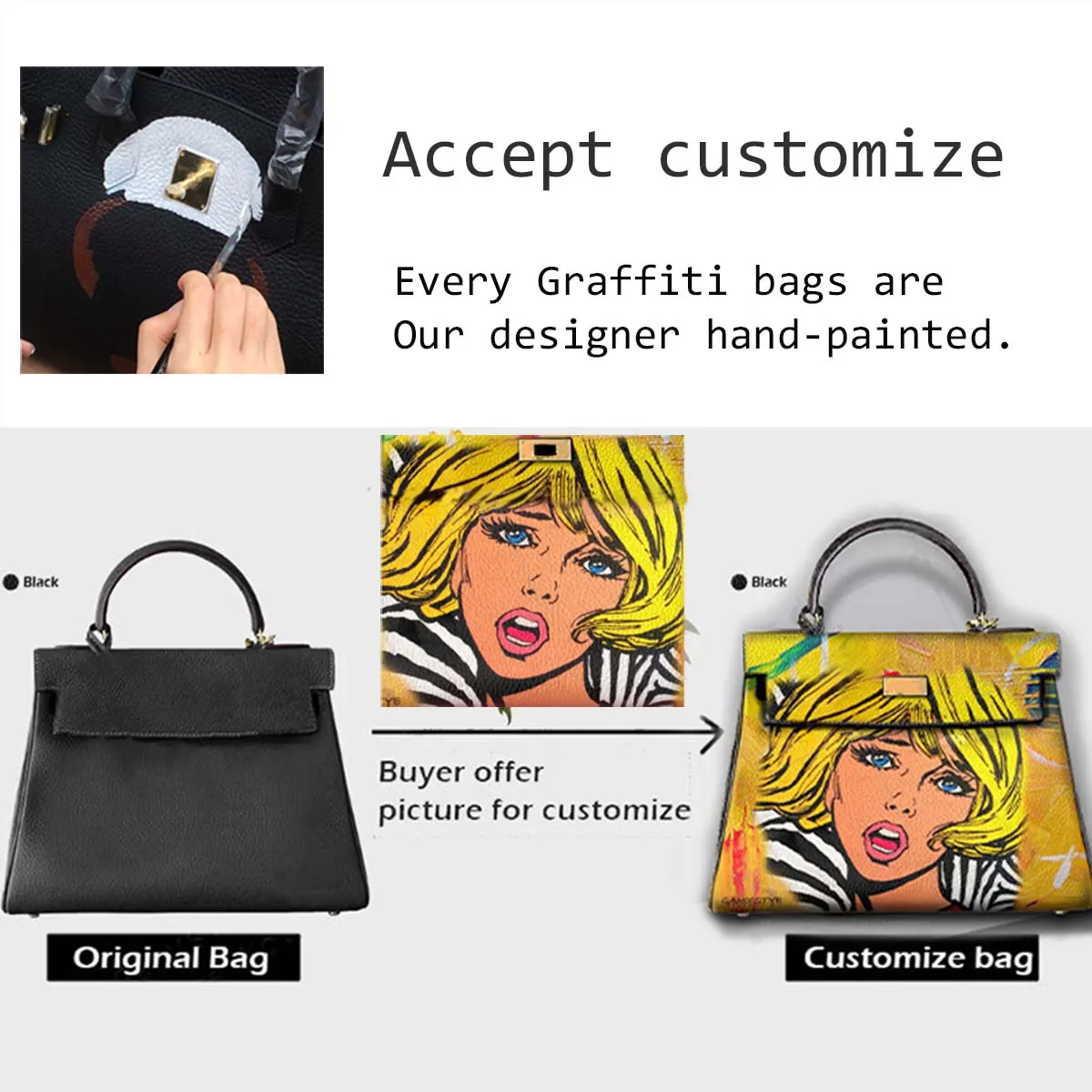 حقيبة يد للسيدات أنثى Carteras Para Mujer De Moda Originales الحيوان مجردة الفن طباعة طبقة علوية جلد البقر اليد رسم اليد Cust #4