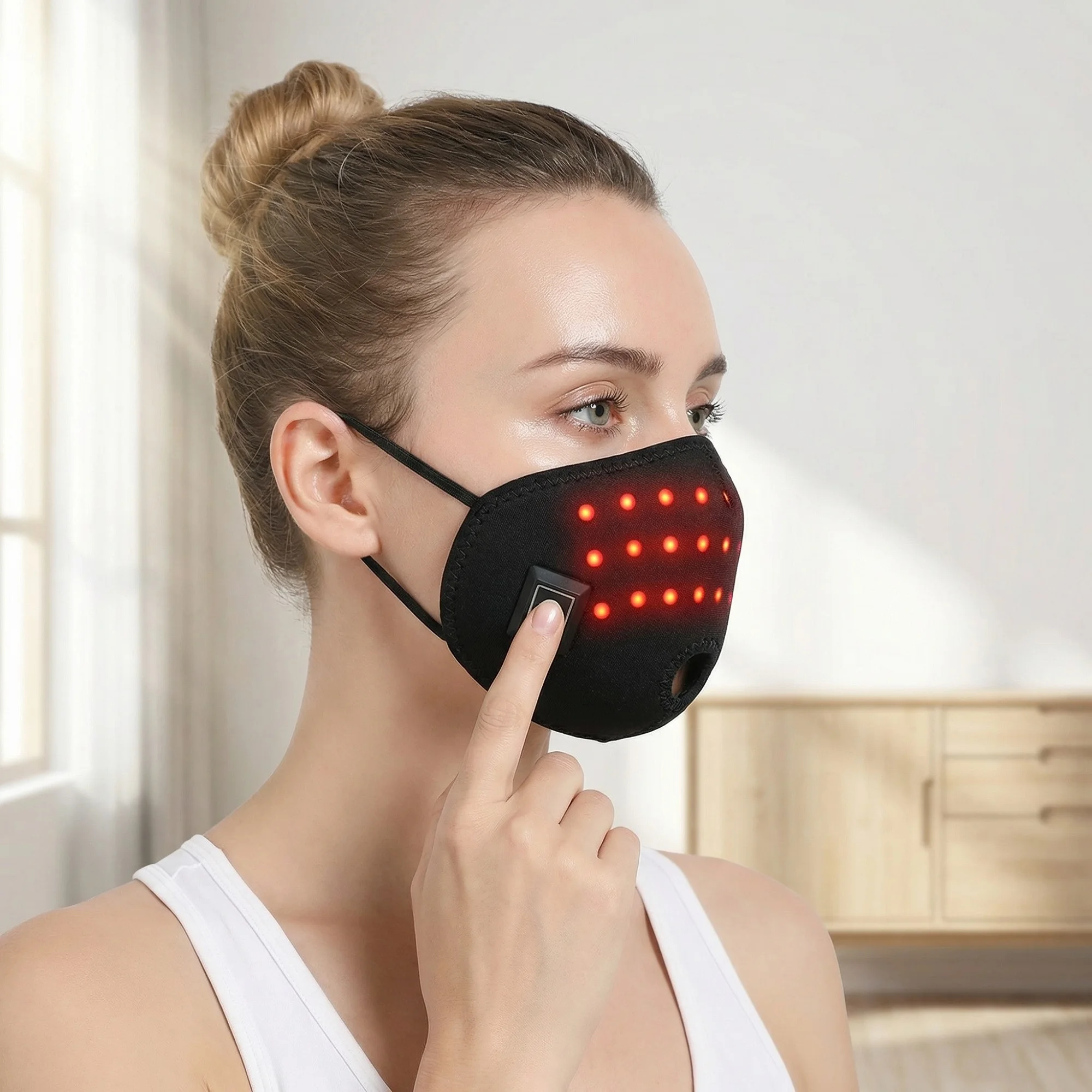 

Red Light Therapy Nasal Massager Wrap Around Heated Mask Rapid Heating Stuffy Nose Rhinitis Relief Breathable Unisex Nasal Cover