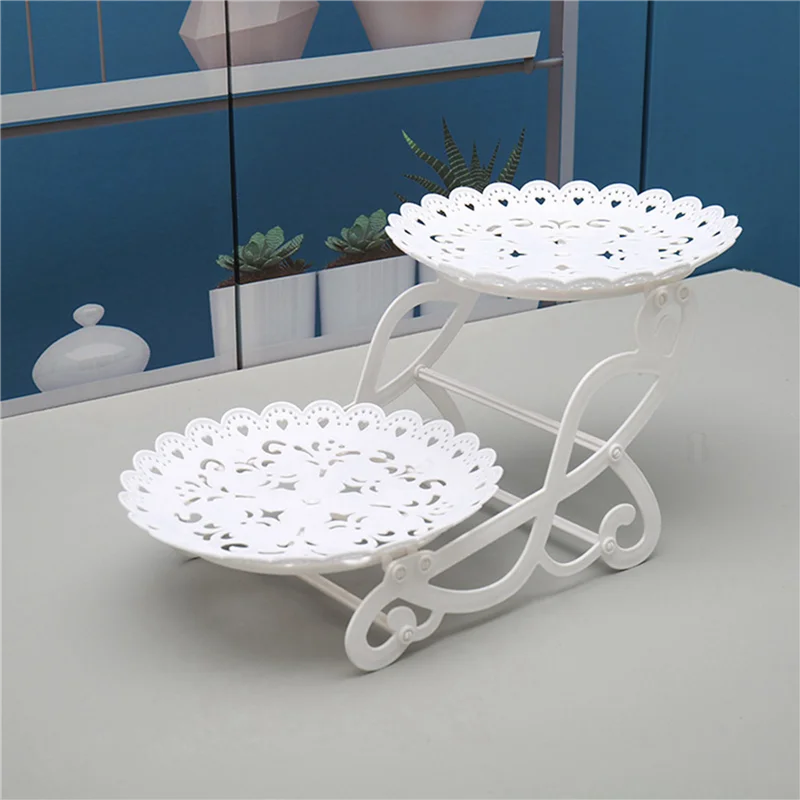 -BABQ 2X 2 niveaux gâteau Dessert support Cupcake pâtisserie Biscuit plateau support bonbons Buffet porte-fruits utilisation de mariage un carré