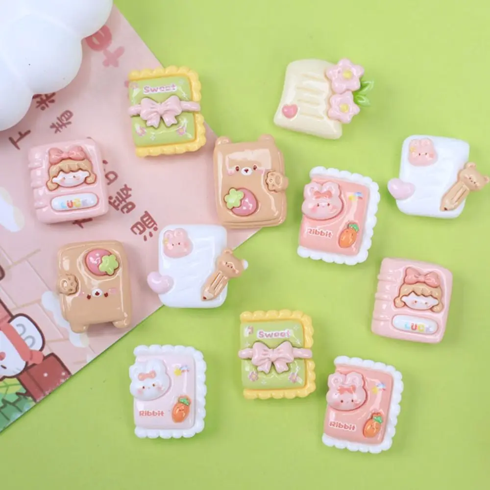 20pcs Notebook Resin Slime Charms Cream Gel Scrapbooking Phone Case Decor Colorful Hair Clip for Croc Shoes Accessories Kids Toy