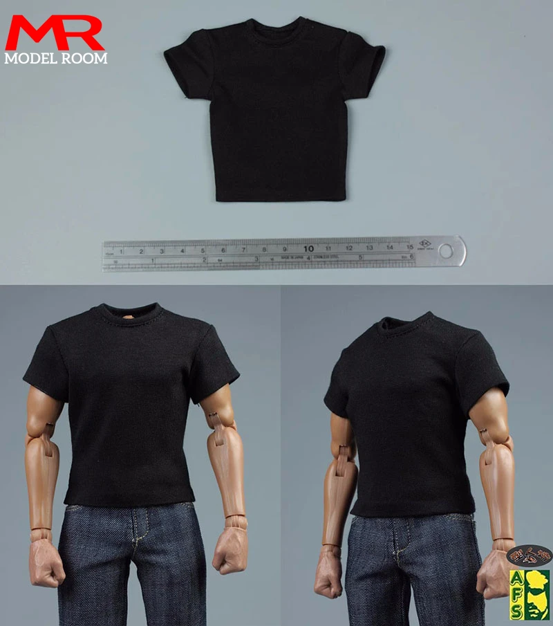AFS 1/6 Skala Männliche Soldat Einfarbig T-shirt Tops Kleidung Modell Fit 12'' Soldat Action Figur Körper Puppen – Detail 9