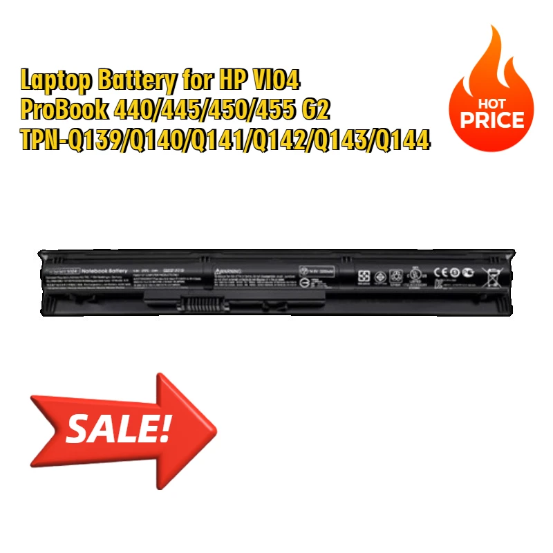 

Аккумулятор для ноутбука HP VI04 ProBook 440/445/450/455 G2 TPN-Q139/Q140/Q141/Q142/Q143/Q144