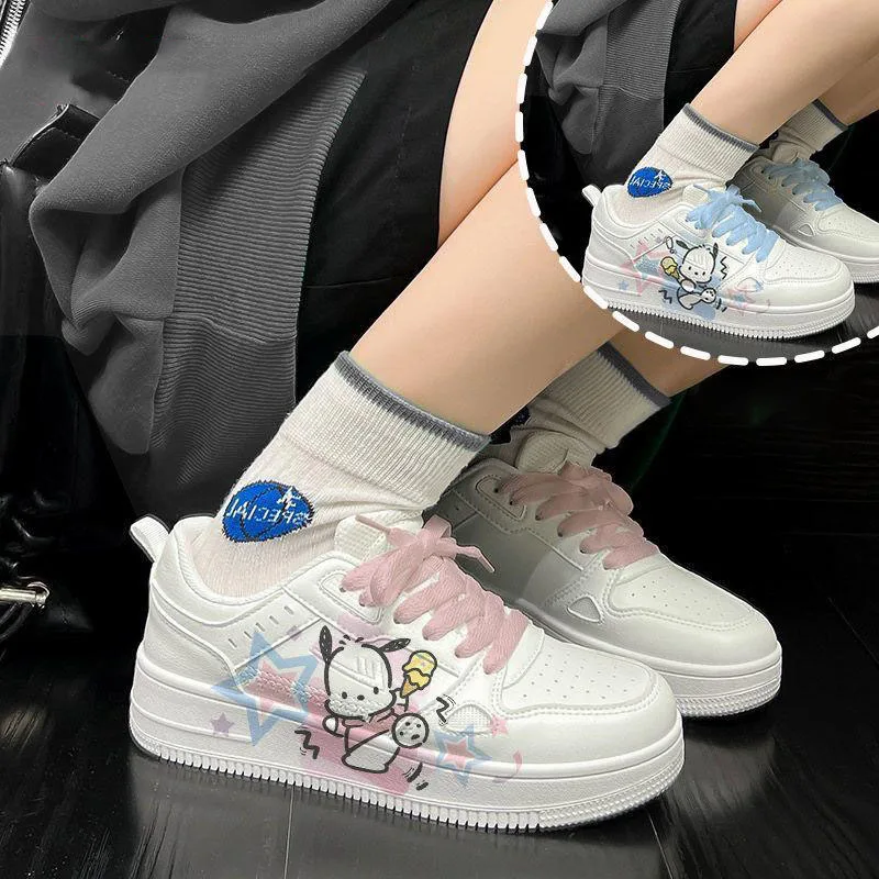 

Pochacco Sanrio Plush Kawaii Cartoon Cute Dolls Couple Sports White Shoes Anime Plush Toys for Girls Kids Toys Birthday Gift