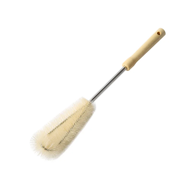 Cepillo de limpieza de cocina en forma de L, herramienta de limpieza con mango de madera para taza de vidrio, café, té, biberón, 3273