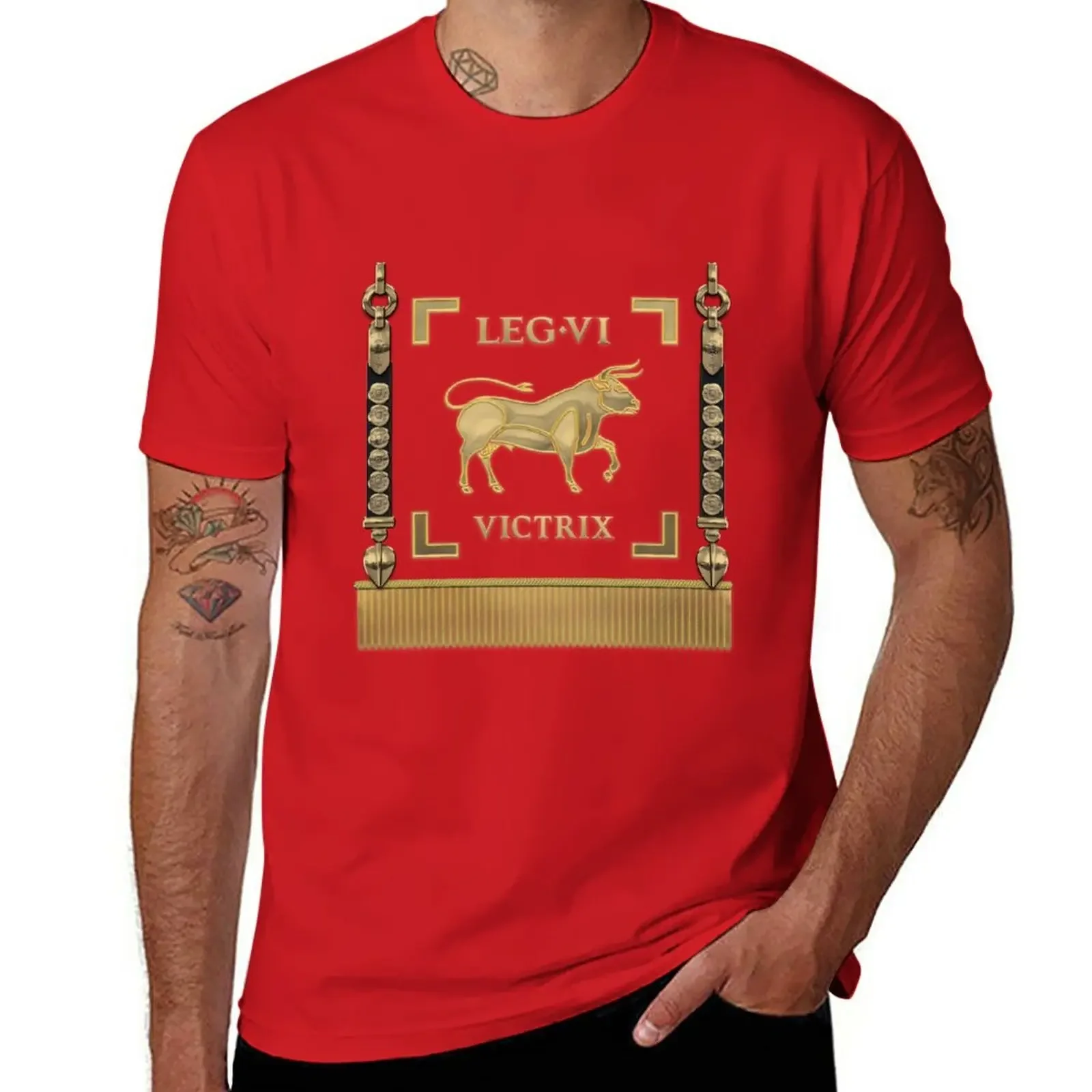 Standard of the Victorious Sixth Legion - Vexillum of Legio VI Victrix T-Shirt Blouse quick drying mens cotton t shirts