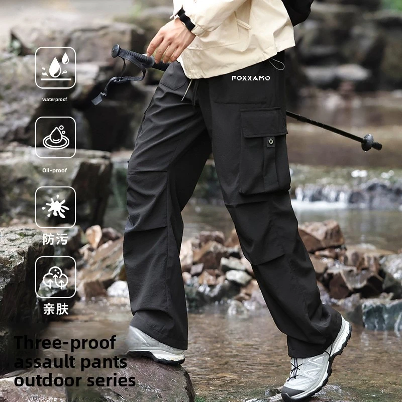 FOXXAMOCycling Camping y senderismo pesca otoño pierna recta suelta ocio Montañismo al aire libre pantalones deportivos americanos
