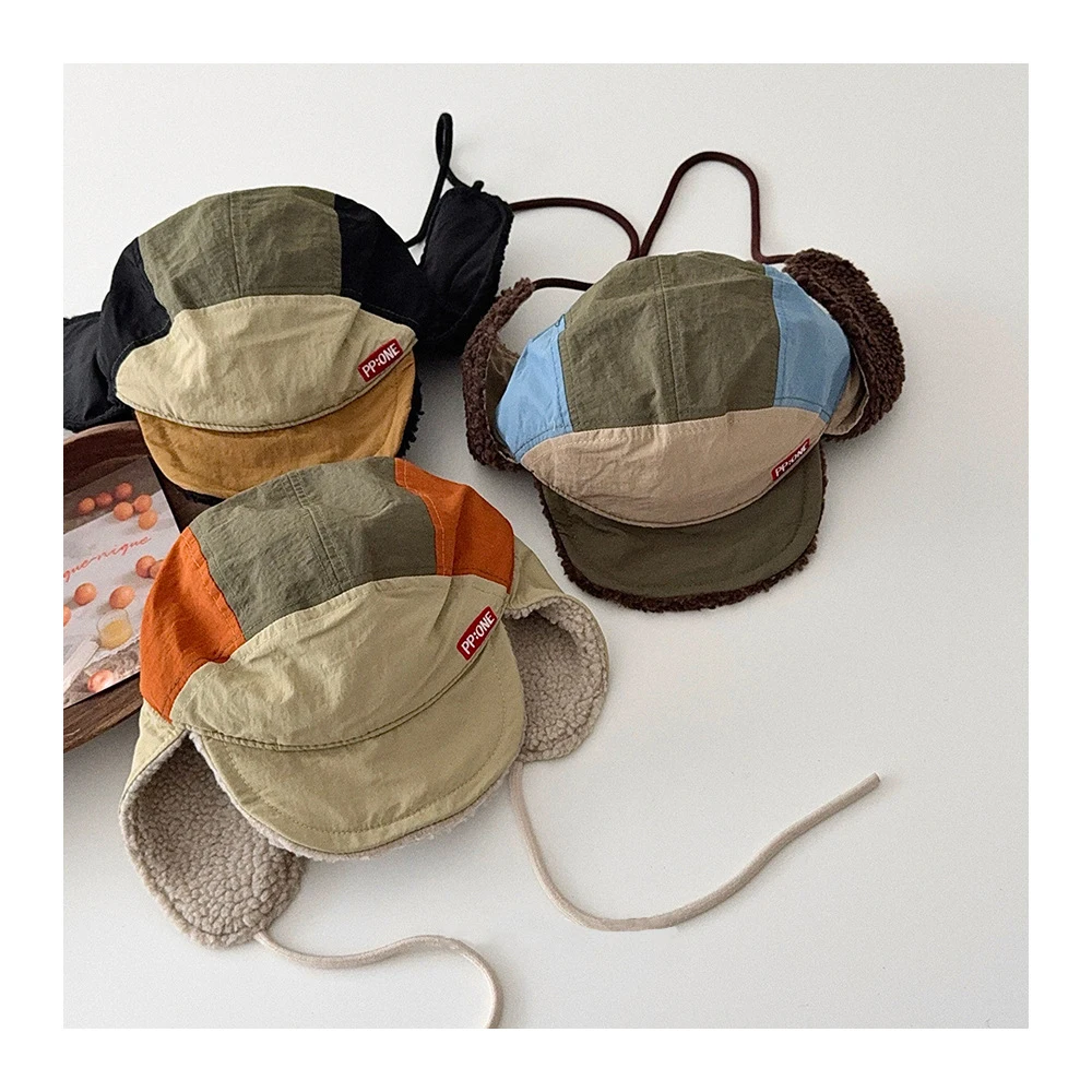 

MILANCEL новая зимняя детская шапка Lei Feng для взрослых, утепленная шапка с цветными блоками для мальчиков и девочек, теплая шапка для детей