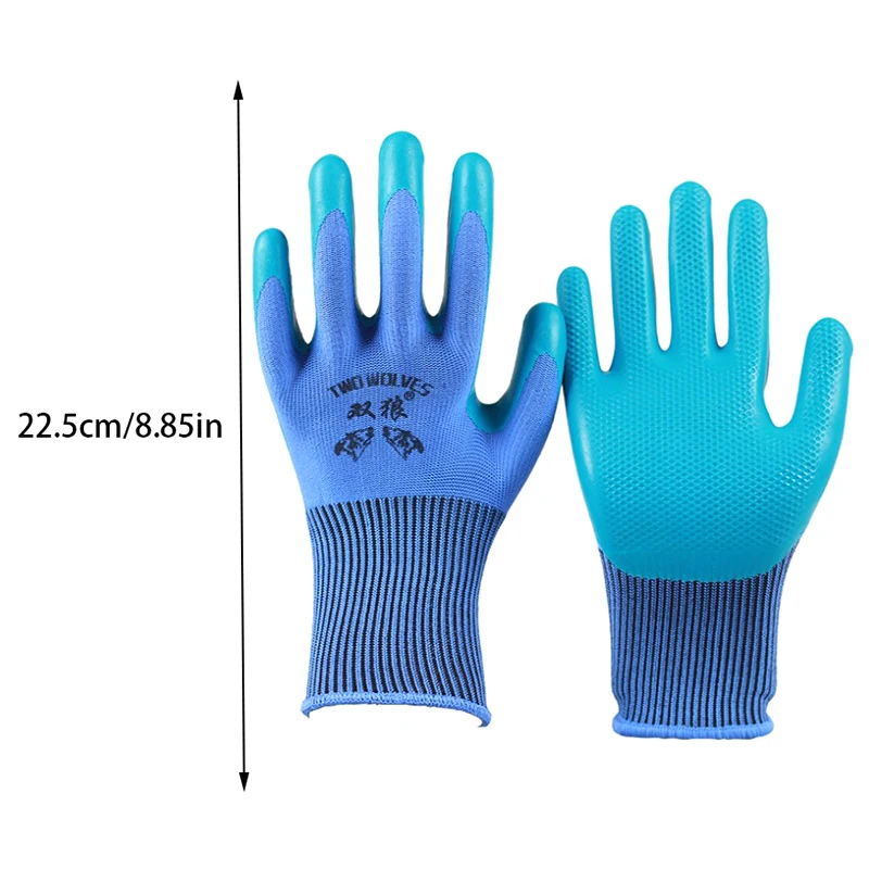 Gants de travail en latex gris polyester, mitaines de protection, imperméables, durables, non ald, jardin, isotwostar