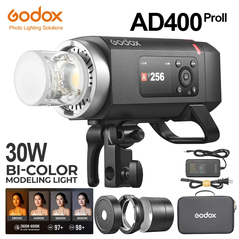 Godox AD400Pro II AD400ProII TTL 2.4G Wireless X System Strobe Light 1/8000s HSS Flash Light for Canon Nikon Fuji