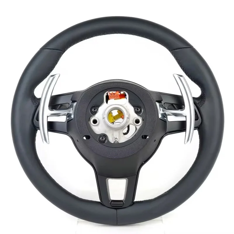 Real Leather Car Steering Wheel For Porsche Macan Panamera Taycan Cayenne Cayman 718 911 918 991 992 GT2 GT3 GT4 Car Accessories