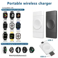 USB Type C 2 In 1 Magnetic Watch Wireless Charger for Samsung Watch Galaxy 6/5/4 Active 1/2 Apple IWatch 2-8 SE Charging Stand