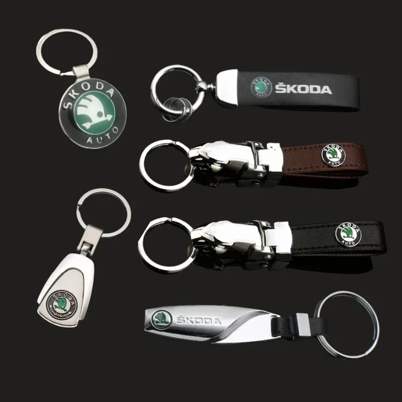 Car Keyring Keychain for Skoda Yeti Fabia Superb Kodiak Karoq Kamiq Rapid Kodiaq 1 Octavia A5 Spaceback Auto Logo Key Ring Chain