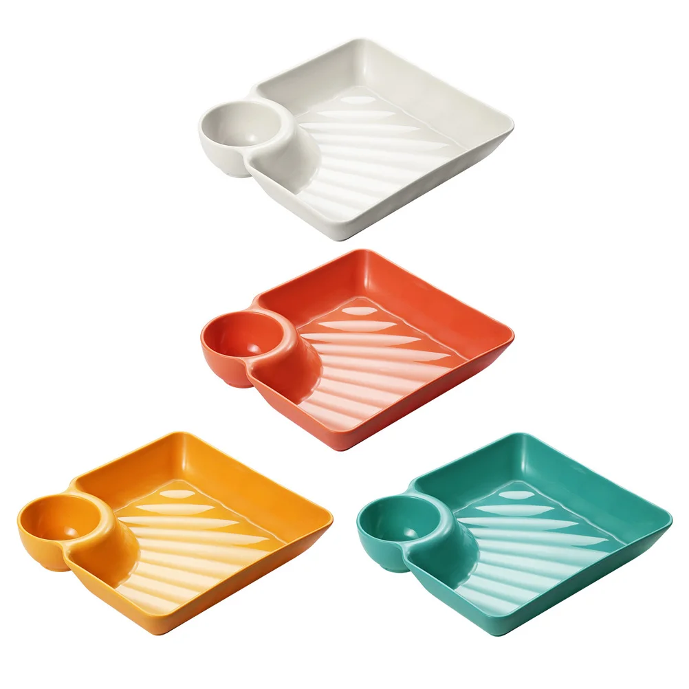 

4 Pcs Seasoning Dish Pp Snack Plate Fruit Platter Food Plates Containers Decorative Trays