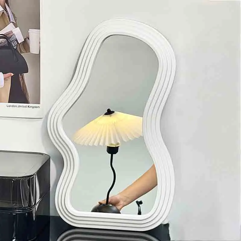 

Irregular Wavy Mirror Plastic Aesthetic Bedroom Design Decorative Mirrors Art Make Up Espejos Para Maquillaje Home Decorations