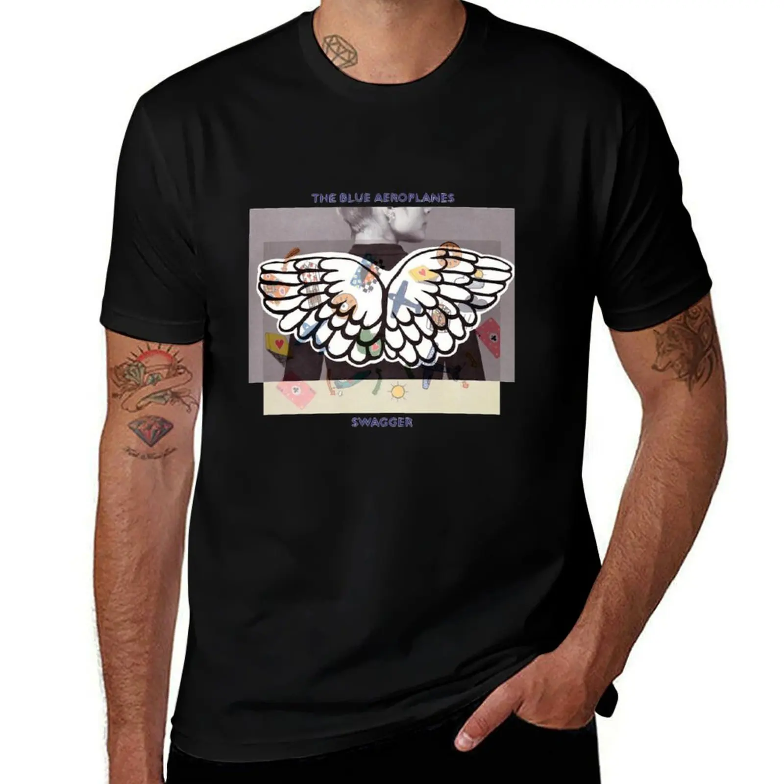 The Blue Aeroplanes Swagger T-Shirt Fashion Letter Print T-Shirt