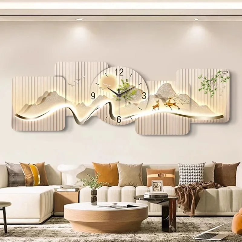 Luxury Modern Wall Clocks Living Room Led Silent Nordic Minimalist Wall Watch Art Mural Design Home Decoration