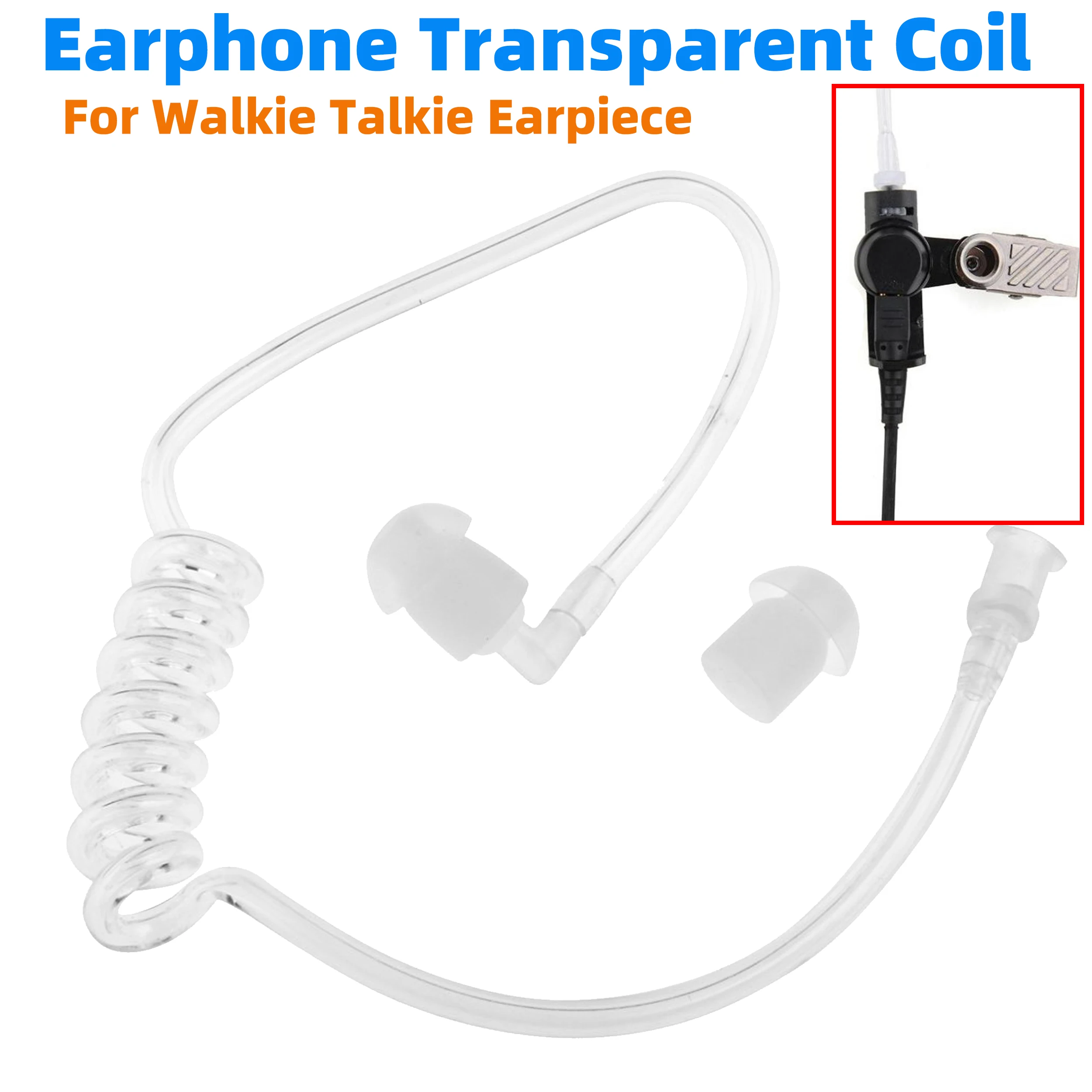 Replaceable Transparent Braided Knitted Nylon Waterproof Air Acoustic Tube for Ham Radio Walkie Talkie Headphones