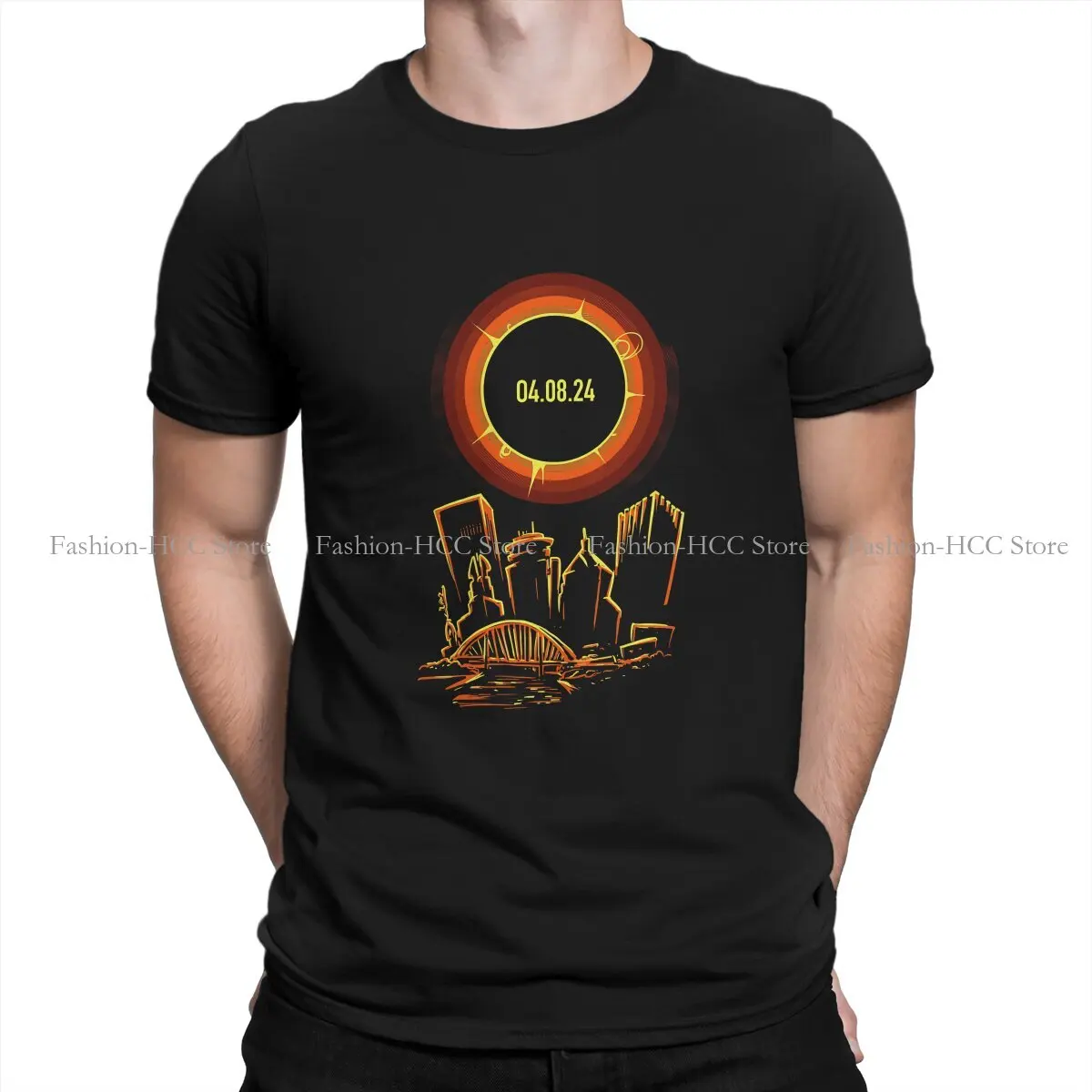 ROC-camiseta de poliéster para hombre, camisa informal de estilo Eclipse Solar, Hip Hop