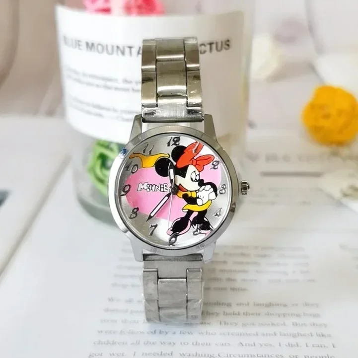 Disney Fashionmickey Cartoon Fashion Children\'s Watch Lovely Stitch Stainless Steel Children\'s Waterproof Watch Holiday Gift