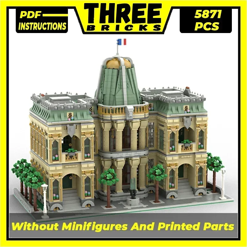 MOC-Briques de construction d'architecture modulaire française, célèbre modèle de vue sur la rue, blocs de technologie, cadeau de Noël, jouets de bricolage, ensembles d'assemblage