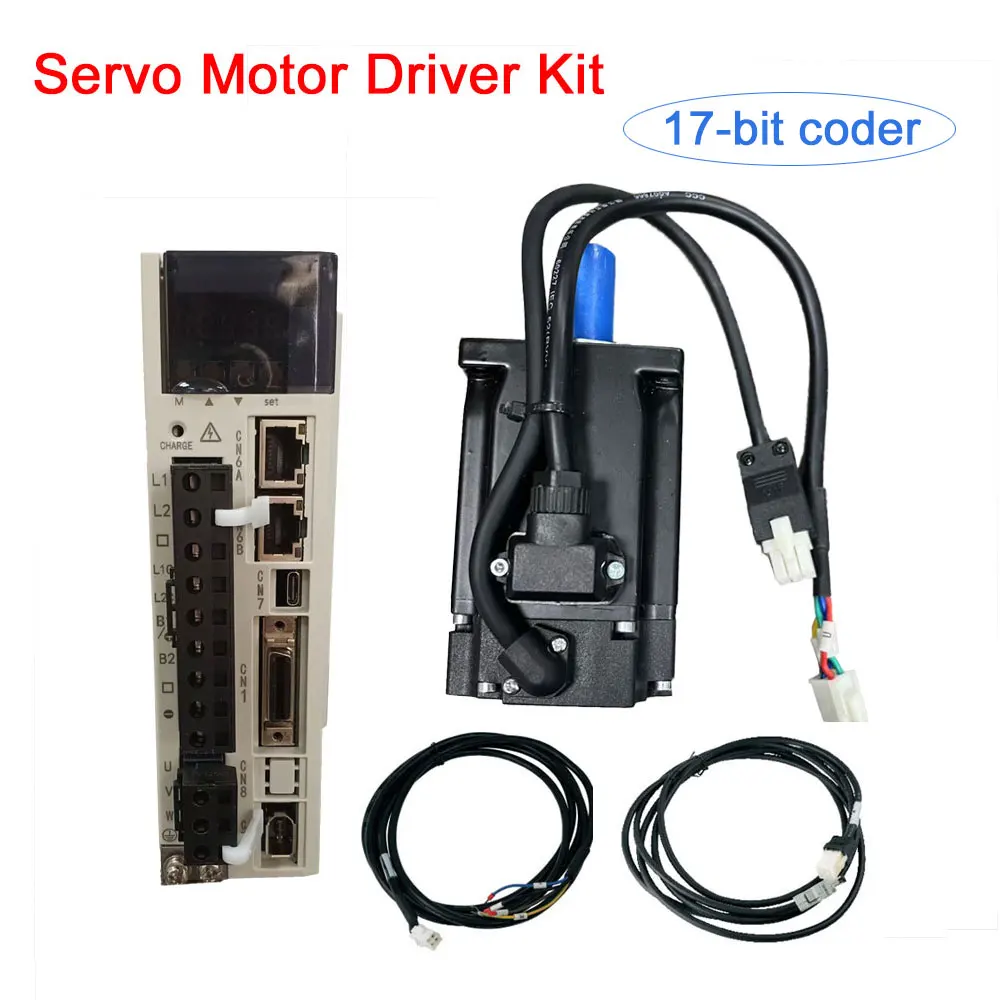 Servo Motor Driver Set For 400w 0.4kw 750w 0.75kw 17-bit encode Single-phase AC 220v 230v 50HZ 60HZ 3000rpm Without Brake System