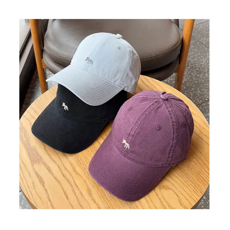 Cute Fox Embroidery Baseball Cap Women Men Hip Hop Hat Street Dance Dad Hat Sun Protection Snapback Casual Trucker Hat