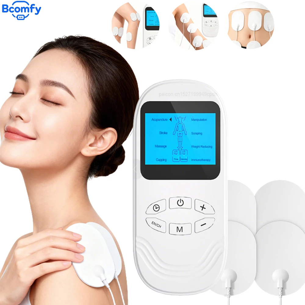 

EMS Electric Muscle Stimulator Back Neck Electrode Massager 8 Modes Tens Acupuncture Meridian Physiotherapy Digital Massager