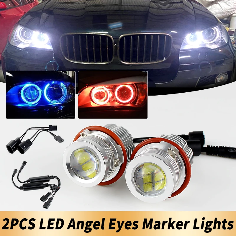 

2PCS LED Angel Eyes Marker Lights Bulbs Canbus For BMW 1-series E87 5-series E39 Face-lifted E39 E60 M5 E61 Touring 6-series E63