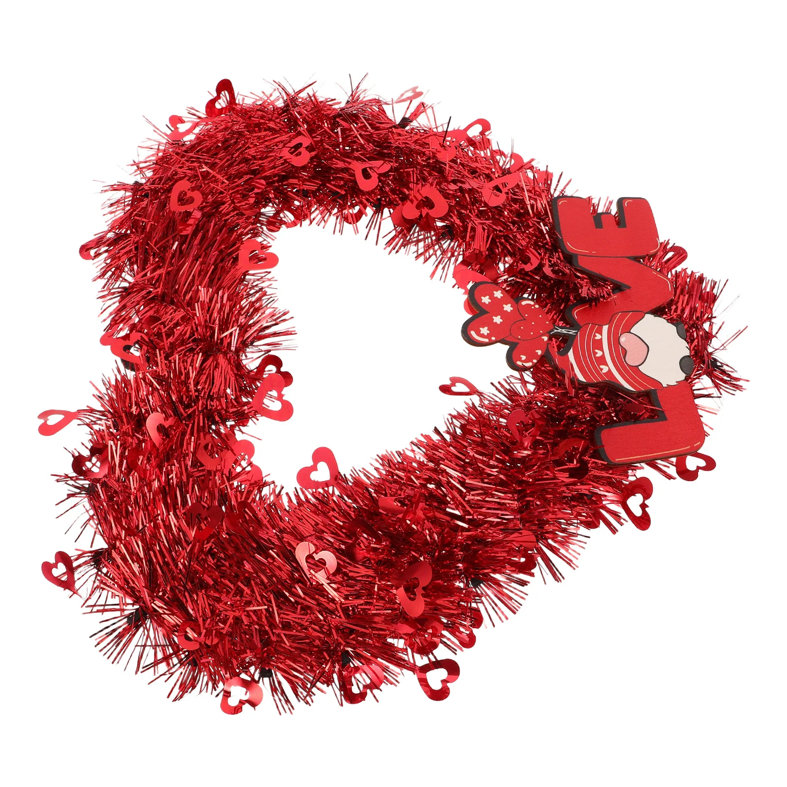 

Valentine'S Heart Wreath Tinsel Garland Door Hanging Decor For Front Door Wedding Party Wall Decoration Wreath
