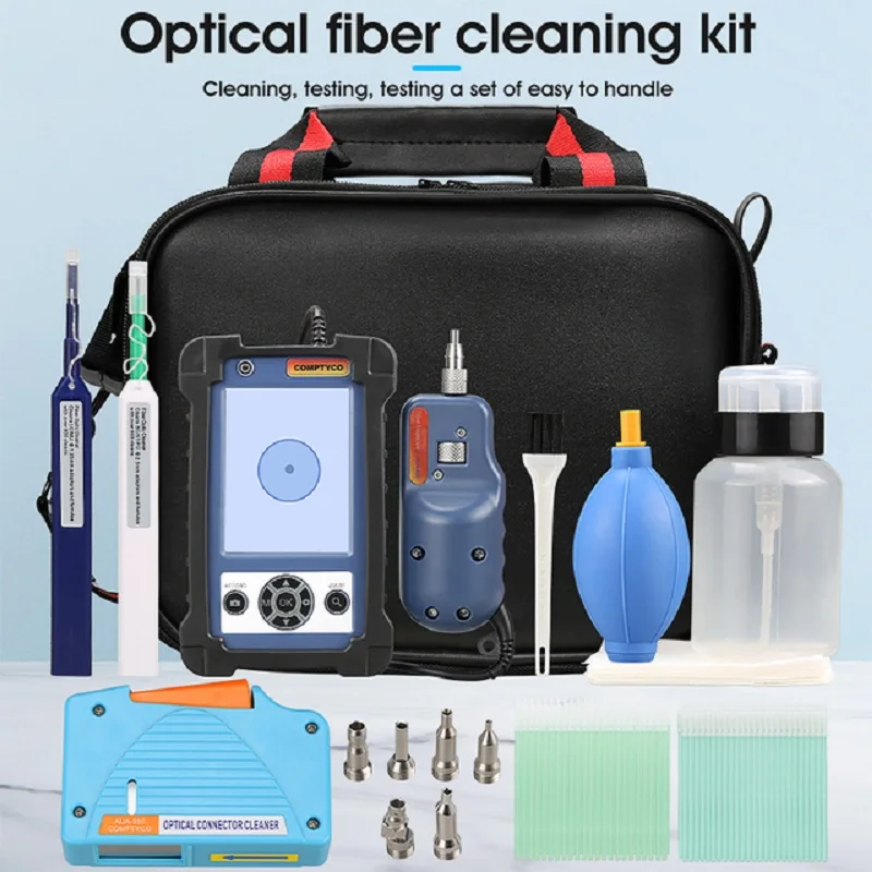 

Fiber Optic Cleaning Kit with Inspection Video Microscope Inspection Probe 1.25/2.5mm Cleaner Pen Cleaner Box