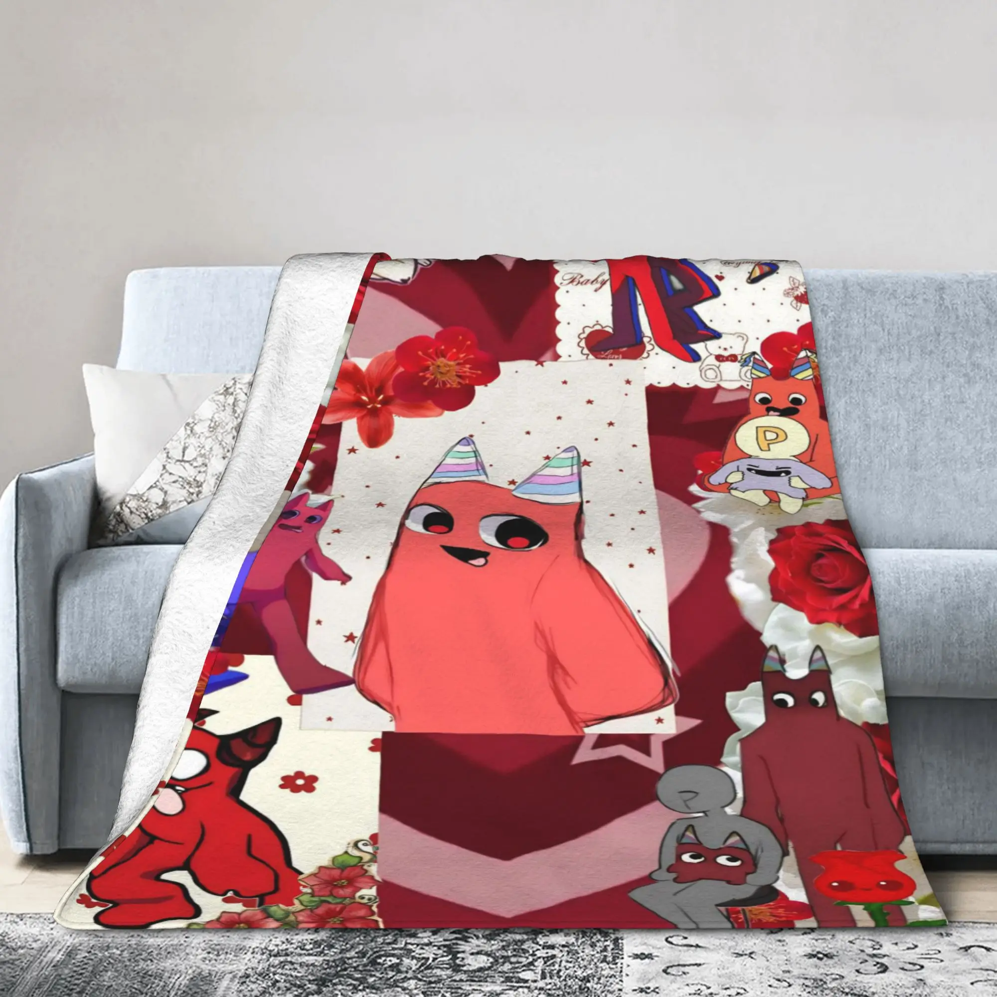 Gartens Banbans Horror Game Flannel Blanket Horror Game Novelty Throw Blankets for Bed Sofa Couch 200x150cm Bedspreads