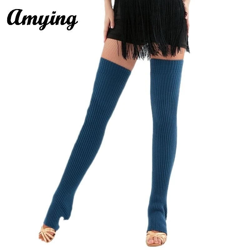 

New Yoga Sock Sleeves Women To Prevent Slipping Autumn Winter Knee Length Stockings Knitted Wool Bellydance Latin Leg Protectors