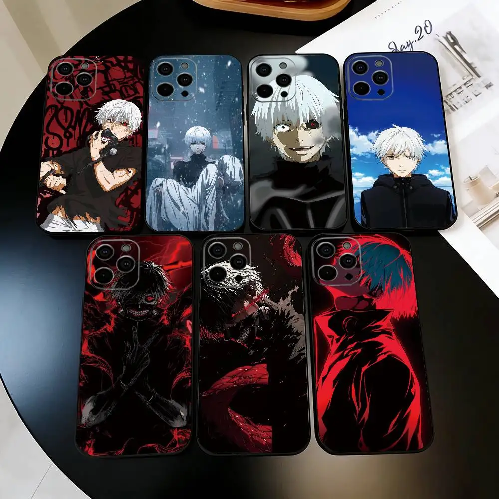 

Tokyo Ghoul Ken Kaneki Phone Case For iPhone 17,16,15,14,13,12,11 Plus,Pro Max,XS,Soft Silicone Black Cover