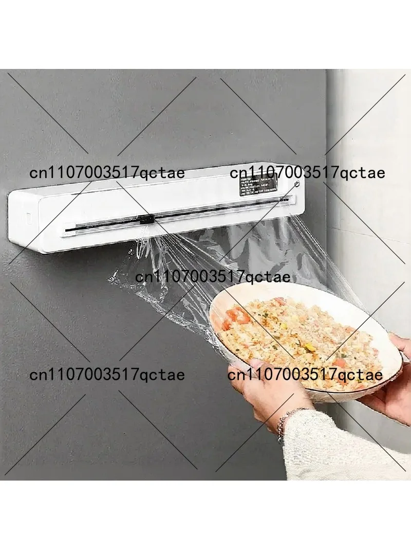 Smart Wrap Dispenser & Cutter with Voice Control, Electric Food Wrap Cutter Box for Kitchen