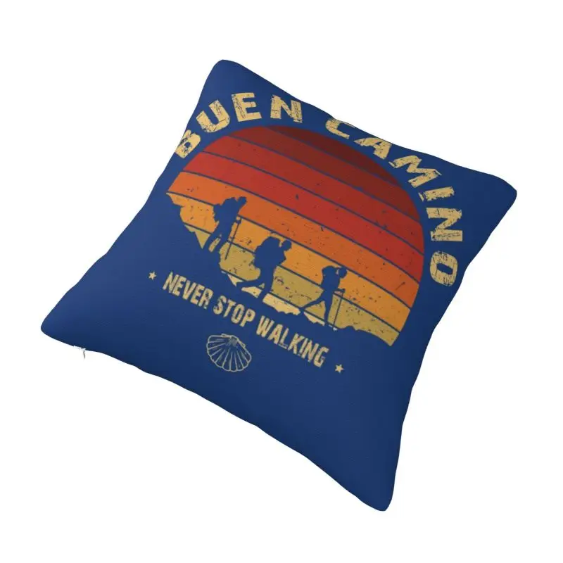 Custom Hiking The Camino De Santiago Vintage Badge Throw Pillowcase Nordic Cushion Cover Velvet Pillowcase