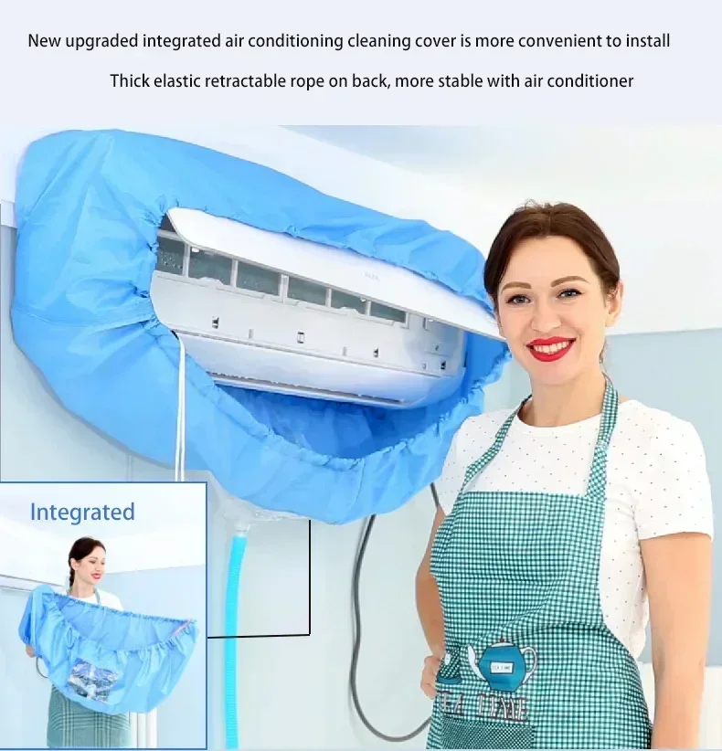 95cm/120cm 37.4/47.2inch Thickened Air Coditioning Clean Cover Bag Water Pipe Split Hanging Air Conditioner Cleaner Kit 36000btu