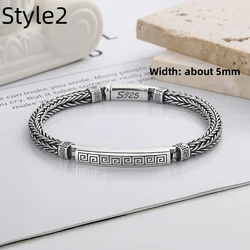 Great Sale 925 sterling silver retro bracelet men's and women's personality fashion fox tail bracelet engraved jewelry gifts